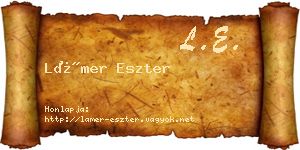 Lámer Eszter névjegykártya